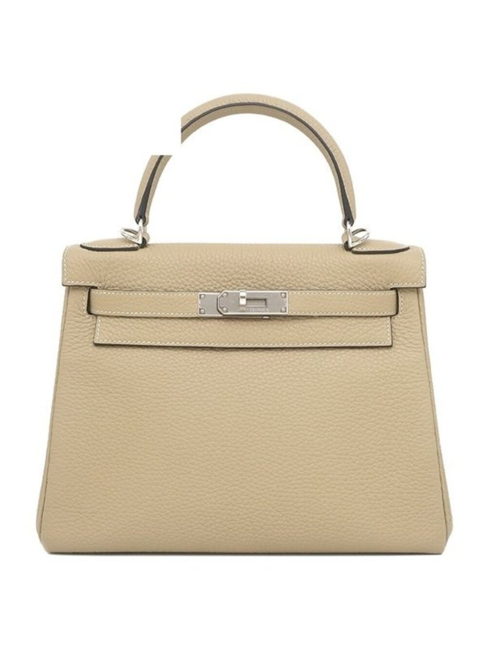 Hermes 2-Way Bag Kelly 28 Retourne Taurillon Clemence Trench Silver Handbag